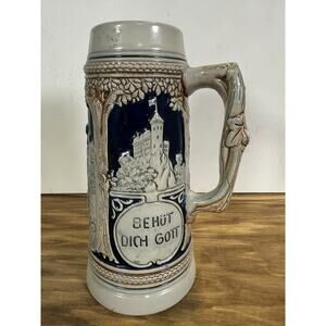 ✨Vintage‎ ✨Thewalt German Beer Stein 9” Trumpet Player Horse Castle West Germany